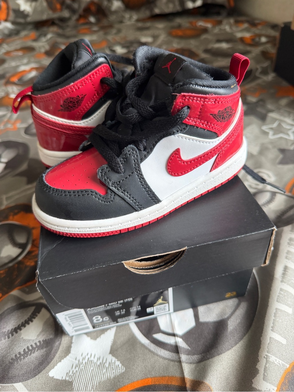 Jordan Kids' Red, Black & White High-Top Sneakers